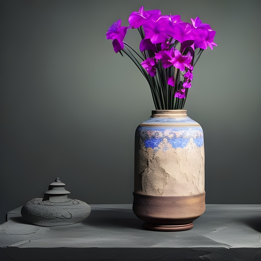 An image of a cracked ceramic vase, beautifully displayed with flowers